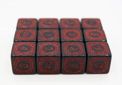 Magic Burst D6 Set - Red - 12 piece D6's