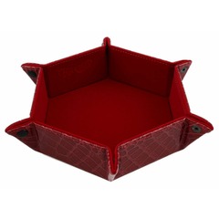 Hexagon Snap Folding Dice Tray - Dragon Skin Edition Red