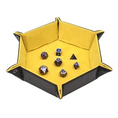 Hexagon Snap Folding Dice Tray - Yellow