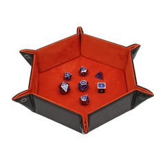 Hexagon Snap Folding Dice Tray - Orange