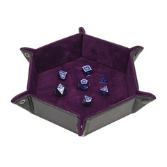 Hexagon Snap Folding Dice Tray - Purple