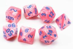 7 Pink/blue Lustrous Polyhedral Dice Set - CHX30003