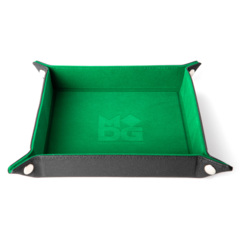 MDG: Green Velvet Dice Tray with Leather Backing
