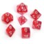 7 Red/White Translucent Polyhedral Dice Set - CHX23074