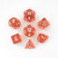 7 Orange/White Translucent Polyhedral Dice Set - CHX23073