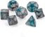 7 Steel-Teal w/white Gemini Polyhedral Dice Set - CHX26456