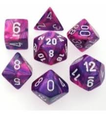 Festive Violet/White Polyhedral 7-Die Set: - CHX27457