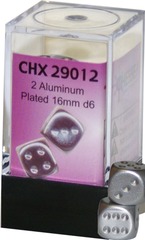 Chessex (2) Aluminum Plated  16mm D6 (29012)