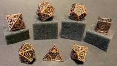 Fifteen4Two Ventures 7pc Solid Metal Dice Set Steampunk Bronze w/Dice Bag