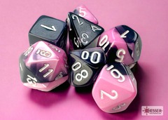 Mini Polyhedral 7-Die Set: Gemini Black-Pink/White (CHX20630)