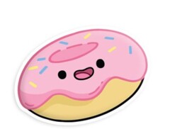Comfort Food Pink Donut Squishable Sticker