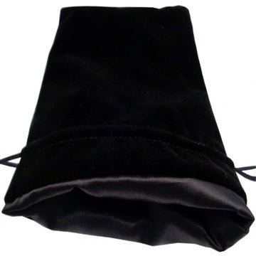 6x8, Black Velvet Dice Bag with Black Satin