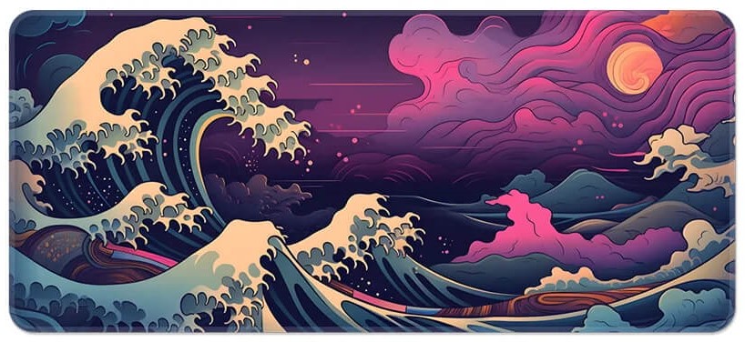 Great Wave with Sunset Playmat
