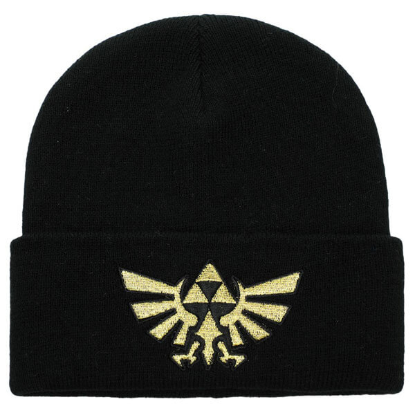 The Legend of Zelda Beanie - Black with Gold Royal Crest
