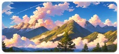 Cloudy Mountains Playmat