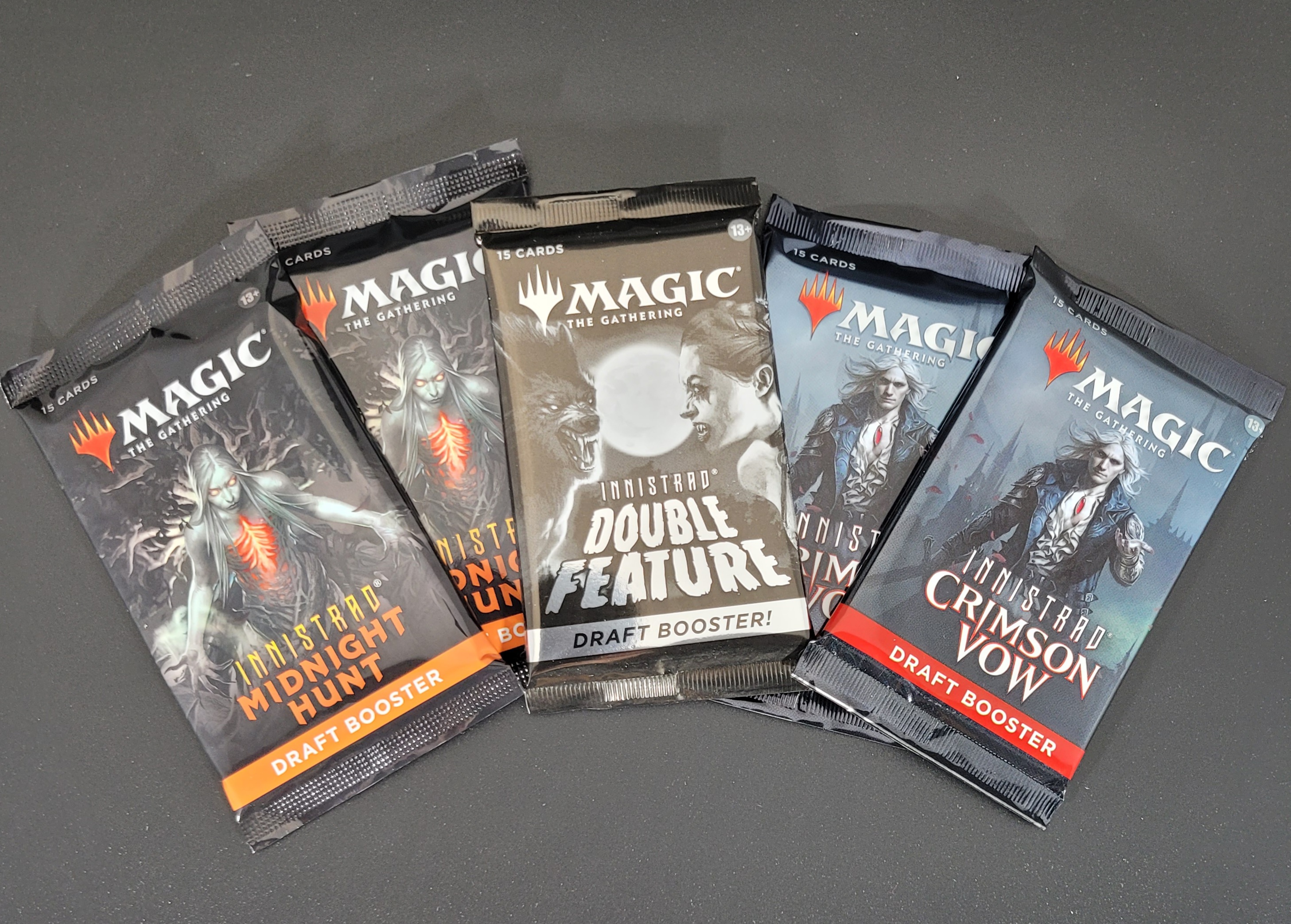 Vampires and Werewolves Double Feature Magic The Gathering 5 Booster Pack Bundle