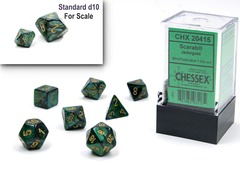 Scarab® Mini-Polyhedral Jade/gold 7-Die Set 20415