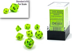 Vortex® Mini-Polyhedral Bright Green/black 7-Die Set 20430