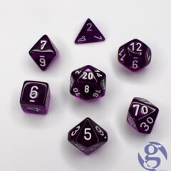 Translucent Purple/white Polyhedral 7-Die Set CHX 23077