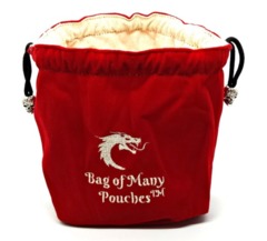 Old School Dice: Bag of Many Pouches - Red