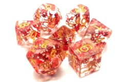 Old School RPG Dice Set: Infused - Red Butterfly W/Gold