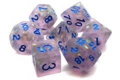 Old School RPG Dice Set: Infused - Frosted Firefly Lavender W/Blue