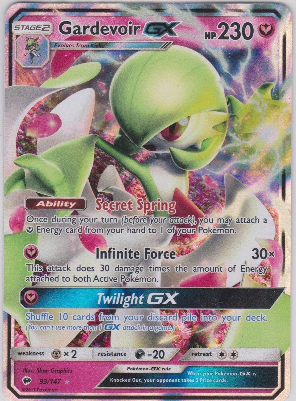 Pokémon Gardevoir 93/147 GX Pokemon Card Full Art Rare Twilight 