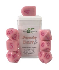 Faerie Dust With Rose Numbers & Silver Glitter - Set Of 7 Dice