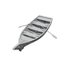 Pathfinder Unpainted Deep Cuts Miniature: Rowboat & Oars