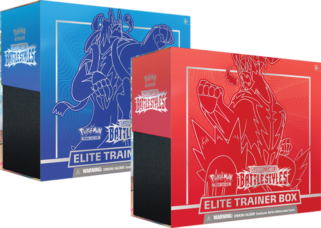 Red & Blue SEALED Set of 2 Boxes Pokemon TCG Battle Styles Elite Trainer Box