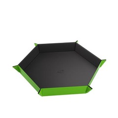 Gamegenic Magnetic Dice Tray Hexagonal Black/Green - GGS60060M