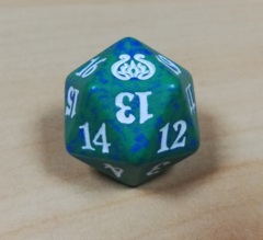 MTG Spin Down Life Counter D20 Dice Aether Revolt - Green