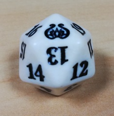 MTG Spin Down Life Counter D20 Dice Aether Revolt - White
