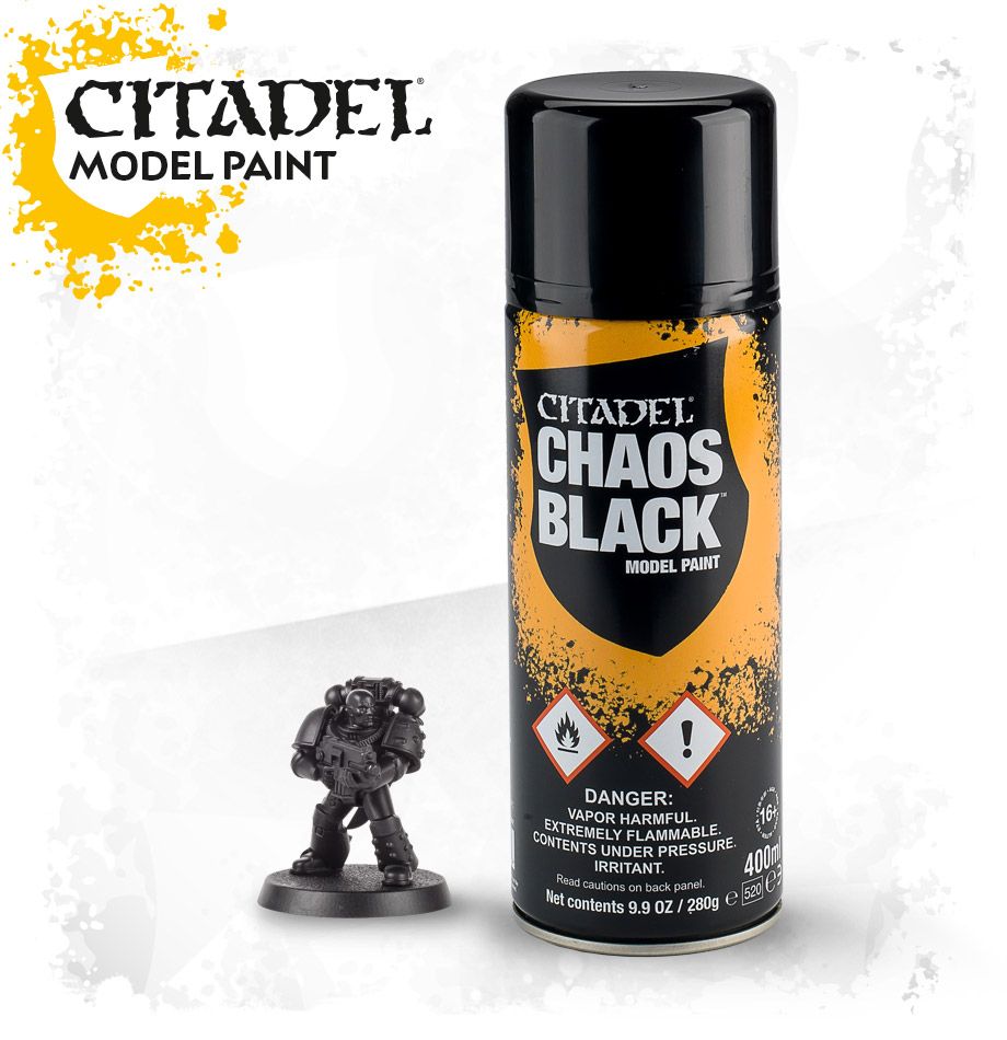 Citadel Paint 400ml Spray - Chaos Black (IN STORE SALE ONLY - ID REQUIRED)