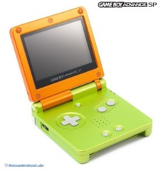 Lime and Orange Gameboy Advance SP System