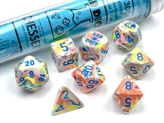 7 Dice set -Lab Dice- Festive Kaleidoscope/Blue Polyhedral Set CHX30047