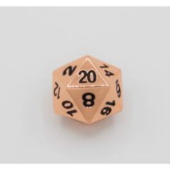 Single Metal D20 - Shiny Copper with Black numbers