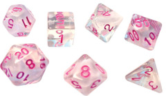 Sirius Dice - White Cloud with Pink Ink