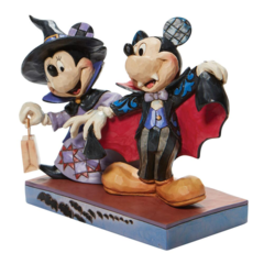 Jim Shore Disney Traditions Terrifying Trick-or-Treaters Minnie Witch Vampire Mickey Figurine