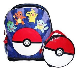 Black - Blue - Red Pokemon (Backpack) - Pokeball Lunch Bag - Apparel »  Backpacks - Wii Play Games