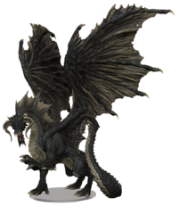 D&D Nolzur's Marvelous Miniatures - Adult Black Dragon Premium Miniature