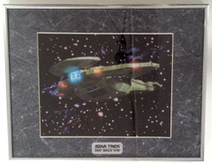 RJ0136: Star Trek: Deep Space Nine:Cardassian Galor Warship: Framed: 11 x 14 Matted Chromium Print: #DSN-C2: COA