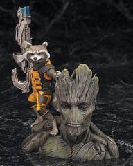Kotobukiya ArtFX Plus Statue 1/10 Scale Pre Painted Model Kit Marvel Guardians of the Galaxy - Rocket Raccoon & Groot